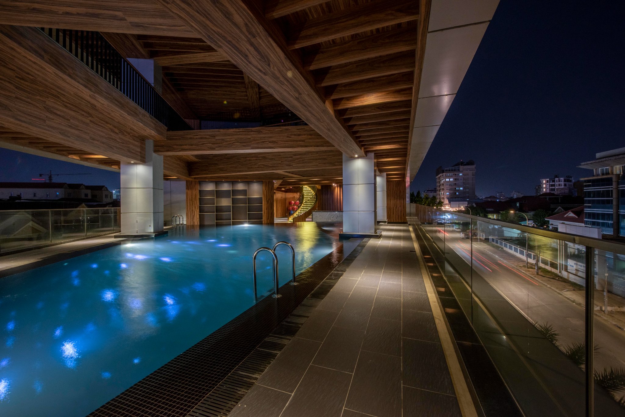 The pool at The Boss Building